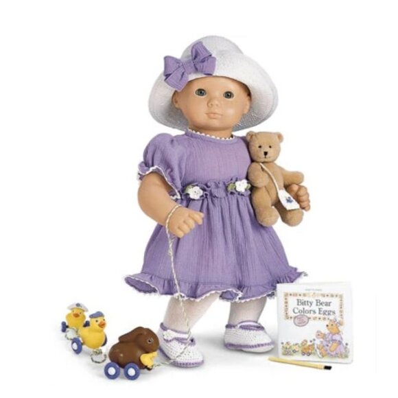 Bitty Baby American Girl Springtime Set 15" Purple Dress Doll Outfit American Gi - Picture 1 of 8
